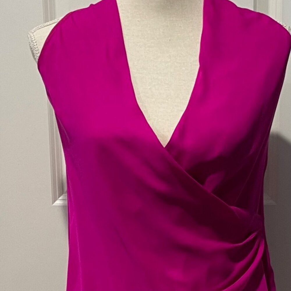 Haute Hippie Fuscia Silk Halter Top
